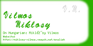 vilmos miklosy business card